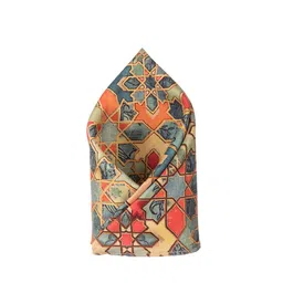 The Tie Hub Men Printed Silk Cotton Pocket Square-34