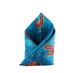 The Tie Hub Men Blue & Brown Printed Pocket Square-image-72