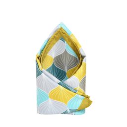 Tossido Men Sea Green & Yellow Printed Pocket Square-48
