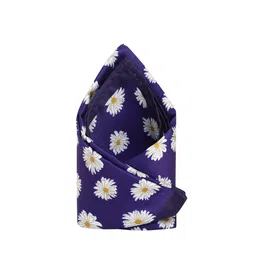 Tossido Men Purple & White Floral Printed Pocket Square-image-98