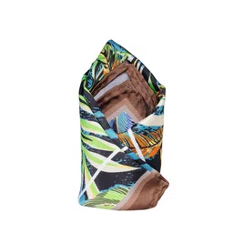 Tossido Men Blue & Brown Tropical Printed Pocket Square-image-36
