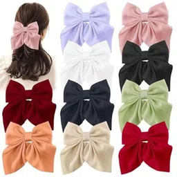DN Creation Women Set of 6 Assorted Silk French Barrette-20