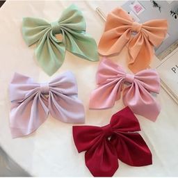 DN Creation Women Set of 6 Assorted Silk French Barrette-17