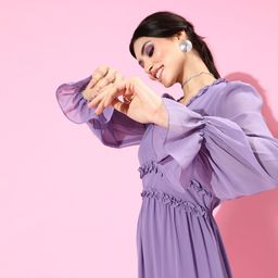 Athena Lavender Georgette Dress-image-11