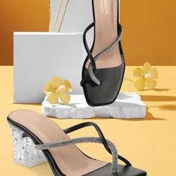 madam glorious Embellished Block Heels-3