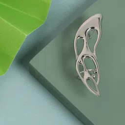 SOHI Silver-Plated Crescent Shaped Ear Cuff Earrings-image-79