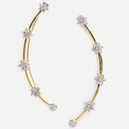 DressBerry Gold-Plated & White American Diamond Classic Ear Cuff-28