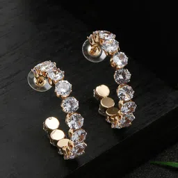 YouBella Gold Plated Half Hoop Earrings-44