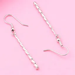 Estele Rhodium-Plated Contemporary Drop Earrings-image-40