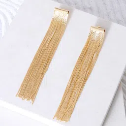 JOKER & WITCH Gold Plated Contemporary Drop Earrings-38