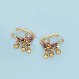 Carlton London Gold-Plated CZ Contemporary Ear Cuff Earrings-image-52