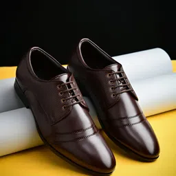 INVICTUS Men Brown PU Textured Oxford Shoes-picture-41