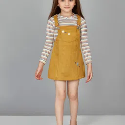 Peppermint Girls Shoulder Straps Straight Pinafore Mini Dress-image-53