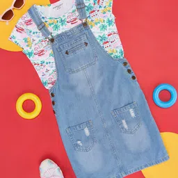 Pantaloons Junior Girls Cotton Pinafore Dress-picture-14