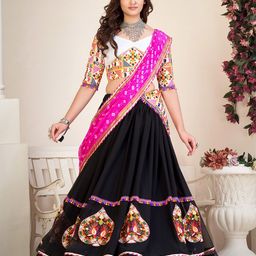 KALINI Embroidered Semi-Stitched Lehenga & Unstitched Blouse With Dupatta image 1