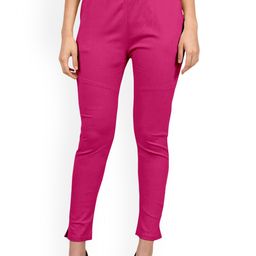 Mehrang Women Relaxed Straight Leg Cotton Cigeratte Trousers-image-60