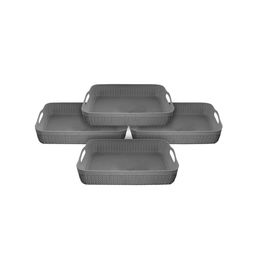 Kuber Industries Pack of 4 Grey Solid Storage Baskets-14
