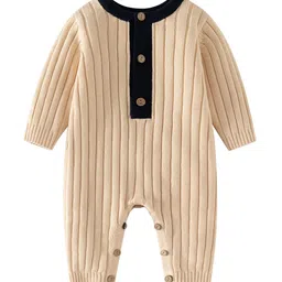 StyleCast Kids Beige Striped Cotton Rompers-image-4