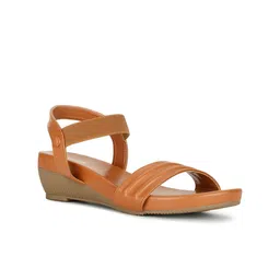 Bata Open Toe Wedge Heels With Backstrap-image-45