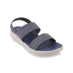 Mochi Blue Woven Design Flatform Sandals-image-24