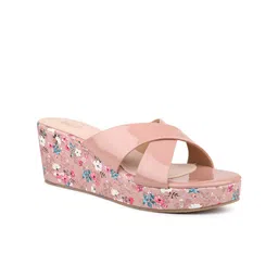 Inc 5 Printed Open Toe Wedge Heels-48