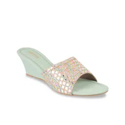 Metro Embellished Open Toe Wedges-32
