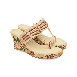 Aprajita Toor Women Printed Ethnic Wedge Sandal Heels-16