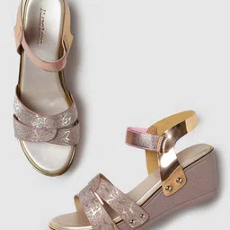 Marc Loire Embellished Open Toe Wedge Heels With Backstrap-0