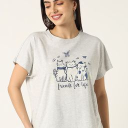 R&B Women Printed Cotton Lounge T-Shirt-image-98