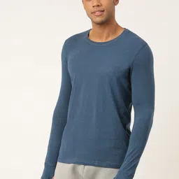 FREECULTR Men Blue Solid Anti Microbial Lounge T-Shirts-image-14