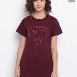 Duchess Pack Of 2 Printed Longline Lounge Tshirts-image-61