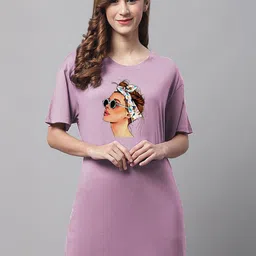 Kanvin Women Printed Pure Cotton Lounge T-Shirt-image-52