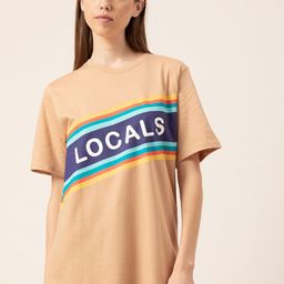 Lounge Dreams Women Beige Printed Lounge Oversized Cotton Tshirts-20