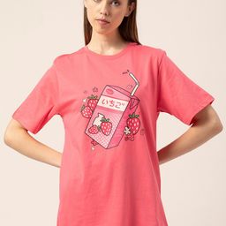 Lounge Dreams Printed Cotton Oversized Lounge Tshirts-image-89