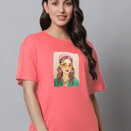 Kanvin Printed Cotton Lounge T-shirt-image-45