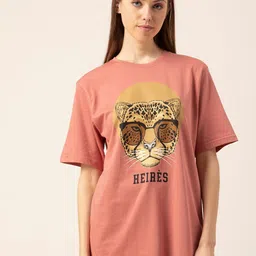 Lounge Dreams Women Printed Pure Cotton Oversized Lounge T-shirt-picture-23