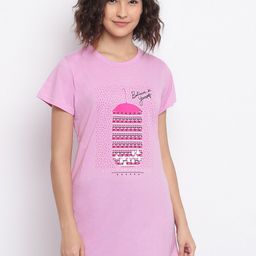 Duchess Women Mauve-Coloured & Pink Printed Lounge T-Shirt-picture-20