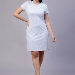 TITTLI Typography Printed Longline Pure Cotton Nightdress-4