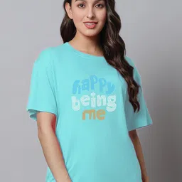 Kanvin Printed Pure Cotton Lounge Tshirts-image-49