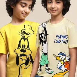 Kids Ville Boys Pack Of 2 Mickey & Friends Printed Cotton T-Shirts-picture-12