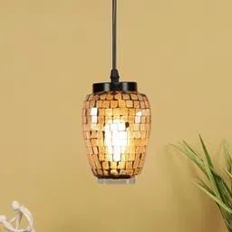 Devansh Beige Mosaic Glass Hanging Lamp-37