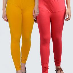 Jinfo Women Pack Of 2 Solid Churidar-Length Leggings-image-49