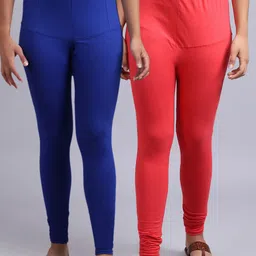 Jinfo Women Pack Of 2 Solid Churidar-Length Leggings-picture-44
