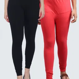 Jinfo Women Pack Of 2 Solid Churidar-Length Leggings-picture-22