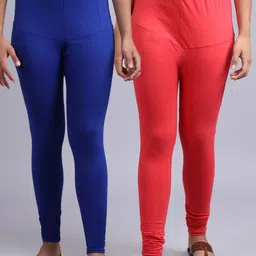 GRACIT Women Pack Of 2 Solid Churidar Length lycra Solid Belt legging-image-38
