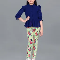FASHION DREAM Girls Printed Peplum Top with Leggings-image-21