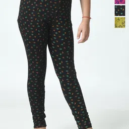 BAESD Girls Pack Of 3 Printed Pure Cotton Ankle Length Leggings-picture-29