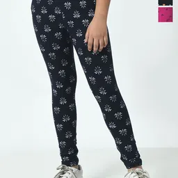BAESD Girls Pack Of 3 Printed Pure Cotton Ankle Length Leggings-picture-22