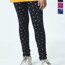 BAESD Girls Pack Of 4 Printed Pure Cotton Ankle Length Leggings-picture-27