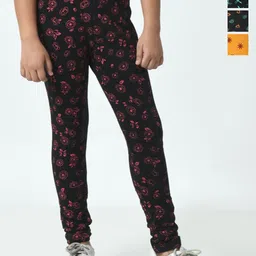 BAESD Girls Pack Of 4 Printed Pure Cotton Ankle Length Leggings-picture-33